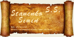 Stamenko Simin vizit kartica